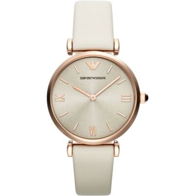 Emporio Armani Ladies Automatic Gianni T-Bar Cream Watch - AR1769